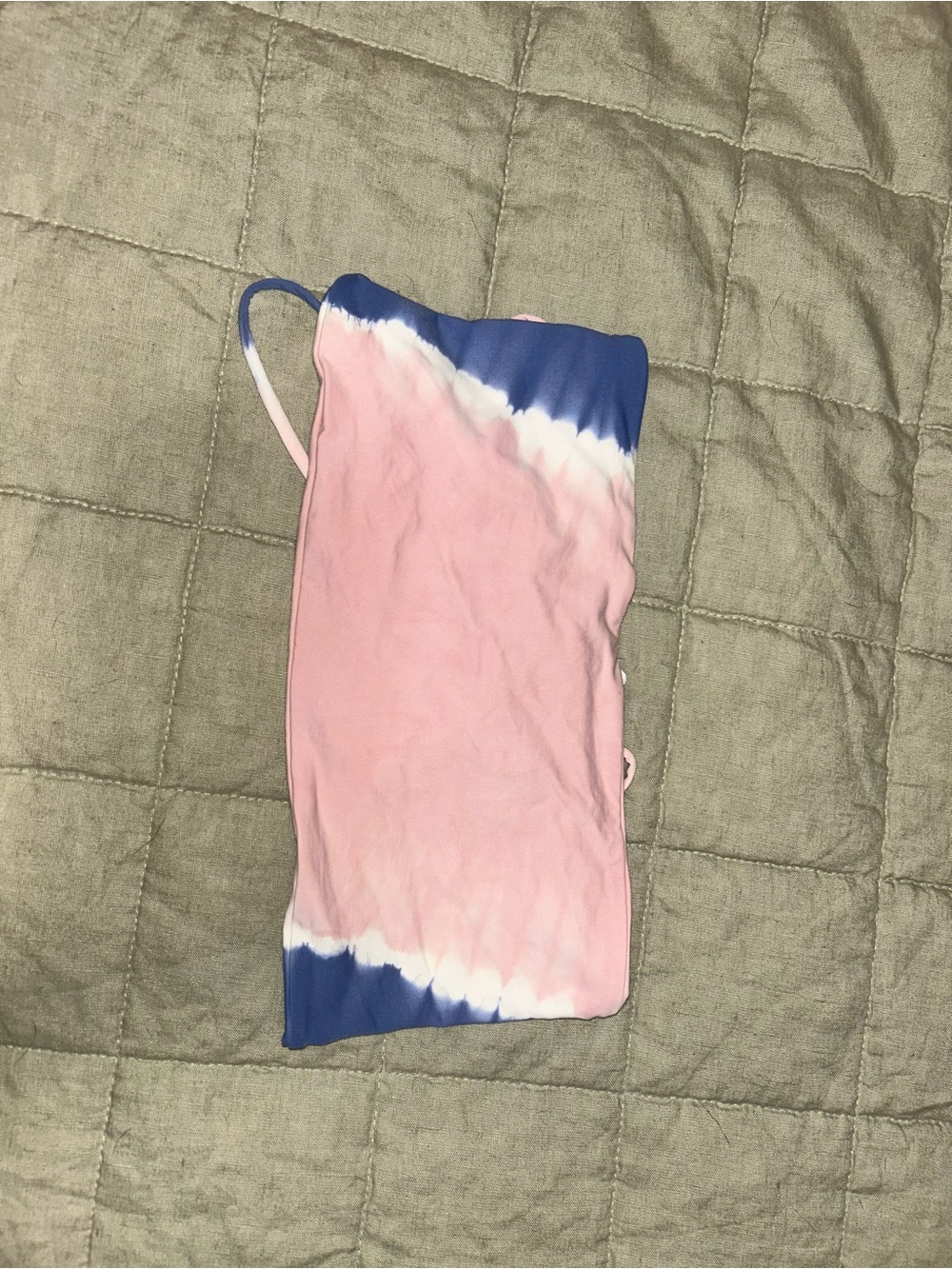 l*space Pink and Blue Tie-Dye Bandeau Bikini Top